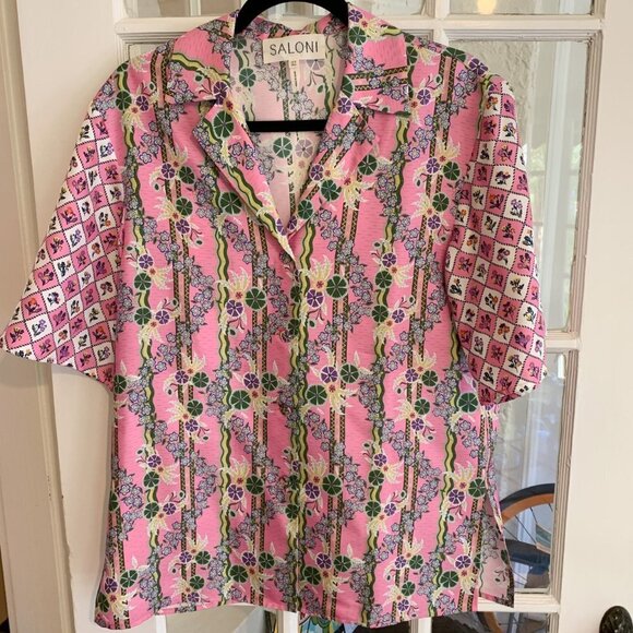 Saloni Dree Shirt In Verbena Print - Picture 2 of 5